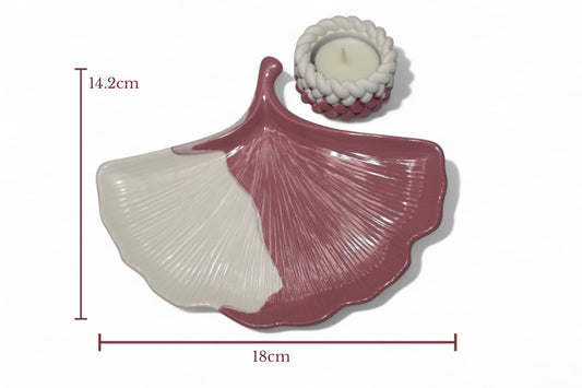 مجموعة من قطعتين حامل شمعة +قطع ديكور